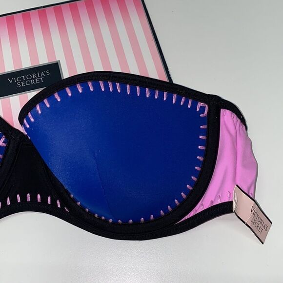 🔥🏖VICTORIA SECRET swimsuit The flirt bandeau sz 36B (no straps New - Picture 3 of 4